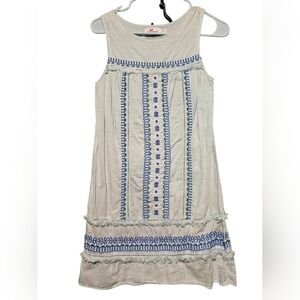 Vineyard Vines EUC Size 0 White and Blue Sleeveless Mini Dress